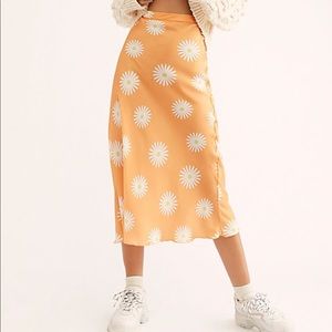 Free people silk midi skirt